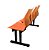 Longarina 3 Lugares Versat Assento Encosto Plástico Coluna Dupla Para Recepção Escritório Laranja - Imagem 8