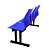 Longarina 3 Lugares Versat Assento Encosto Plástico Coluna Dupla Para Recepção Escritório Azul - Imagem 6