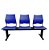 Longarina 3 Lugares Versat Assento Encosto Plástico Coluna Dupla Para Recepção Escritório Azul - Imagem 3