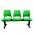 Longarina 3 Lugares Versat Assento Encosto Plástico Coluna Dupla Para Recepção Escritório Verde - Imagem 2