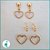 Brincos Dourados Coração Madrepérola e Argolinha - Imagem 1
