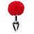 Plug anal tamanho M com pompom vermelho - Imagem 2