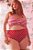 Top sem bojo listrado vermelho plus size - Imagem 1