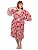 Kimono plus size de tule maxi poá rosa vintage - Imagem 1