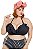 Cropped plus size com bojo e babadinhos preto - Imagem 2