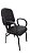 Cadeira Fixa modelo Diretor braço modelo Corsa Espuma Injetada revestimento em Corino Costura cor Preto - Imagem 1