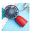 Mini Ventilador Portátil 3 Velocidades - Vermelho - Imagem 2