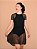 Vestido em tule mullet - Preto - Imagem 3