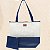 Bolsa de Praia com Necessaire na cor Azul Marinho com Tela Branca - Imagem 1