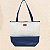 Bolsa de Praia com Necessaire na cor Azul Marinho com Tela Branca - Imagem 3