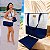 Tote Bag - Treliça Soft Luxo Azul Marinho com Tela Branca - Imagem 1