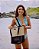 Bolsa de Praia com Necessaire na cor Preta com Tela Bege - Imagem 7