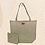 Bolsa de Praia com Necessaire na cor Dourado Shine com Tela Bege - Imagem 1