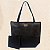 Bolsa de Praia com Necessaire na cor Preto Shine com Tela Preta - Imagem 1