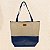 Bolsa de Praia com Necessaire na cor Azul Marinho com Tela Bege - Imagem 3