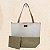 Bolsa de Praia com Necessaire na cor Dourado Shine com Tela Branca - Imagem 1