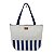 Bolsa de Praia com Necessaire na cor Azul Listrada com Tela Branca - Imagem 5