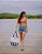 Bolsa de Praia com Necessaire na cor Azul Listrada com Tela Branca - Imagem 6