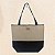 Bolsa de Praia com Necessaire na cor Preto Shine com Tela Bege - Imagem 3