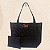 Bolsa de Praia em Tela Premium Preta com Matelassê Preto - Imagem 1