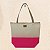 Bolsa de Praia com Necessaire na cor Pink Shine com Tela Palha - Imagem 3