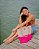 Bolsa de Praia com Necessaire na cor Pink Shine com Tela Palha - Imagem 4