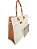 Bolsa em Tela Sling - Cor: Creme/Laranja - Imagem 1