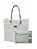 Bolsa em Tela Sling - Cor: Creme/Tiffany - Imagem 1