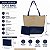 Tote Bag - Azul Marinho Liso com Tela Poliéster Bege - Imagem 2