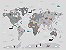 Painel Papel de Parede Mapa Mundi Cinza - Imagem 2