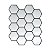 Pastilha Adesiva Resinada Hexagonal Branca com Rejunte Preto - UNIDADE - Imagem 1