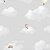 Papel de Parede Nuvens Cinzas e Balões Hello Kids - Imagem 1