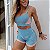 Top Fitness Alta Sustentação - Geometric | Azul Turquesa - Imagem 3