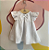 Vestido Manga Curta Malagah Infantil Fem Bebe Crepe De Malha Branco - Imagem 1