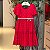 Vestido Manga Curta Petit Cherie Infantil Fem Quadriculado Prata Vermelho - Imagem 1