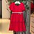 Vestido Manga Curta Petit Cherie Infantil Fem Quadriculado Prata Vermelho - Imagem 1