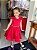 Vestido Manga Curta Petit Cherie Infantil Fem Cetim Laço Vermelho - Imagem 1