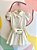 Vestido Manga Curta Yoyo Infantil Fem Chamise Dog C/ Pochete Off White - Imagem 1