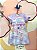 Vestido Manga Curta Kukie Infantil Fem Ursinha Arco Iris Lilas - Imagem 1
