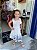 Vestido Regata Momi Infantil Fem Lastex Flores Branco/Azul - Imagem 1