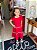 Vestido Manga Curta Momi Infantil Fem Midi 3 Marias C/Detalhe Vermelho - Imagem 4