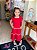Vestido Manga Curta Momi Infantil Fem Midi 3 Marias C/Detalhe Vermelho - Imagem 5