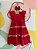 Vestido Manga Curta Momi Infantil Fem Midi 3 Marias C/Detalhe Vermelho - Imagem 3