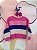 Blusa manga longa menina Momi Trico Listrado Rosa/Azul - Imagem 1