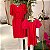 Vestido Manga Curta Charpey Feminino Vermelho Mãe - Imagem 2