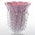 Vaso de Decoração em Murano - Rosa Candy com Prata- Pierre - P - Imagem 1