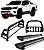 Kit Quebra Mato Estribo Personalizado Santo Antônio H2 Hilux 16/20 Preto - Imagem 1