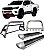 Kit Quebra Mato Estribo Personalizado Santo Antônio H2 Hilux 16/20 Cromado - Imagem 1