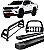 Kit Quebra Mato Estribo Plataforma Santo Antônio H2 Hilux 16/20 Preto - Imagem 1