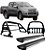 Kit Quebra Mato Estribo Santo Antônio Duplo 020 L200 Preto - Imagem 1